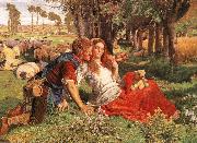 William Holman Hunt The Hireling Shepherd painting